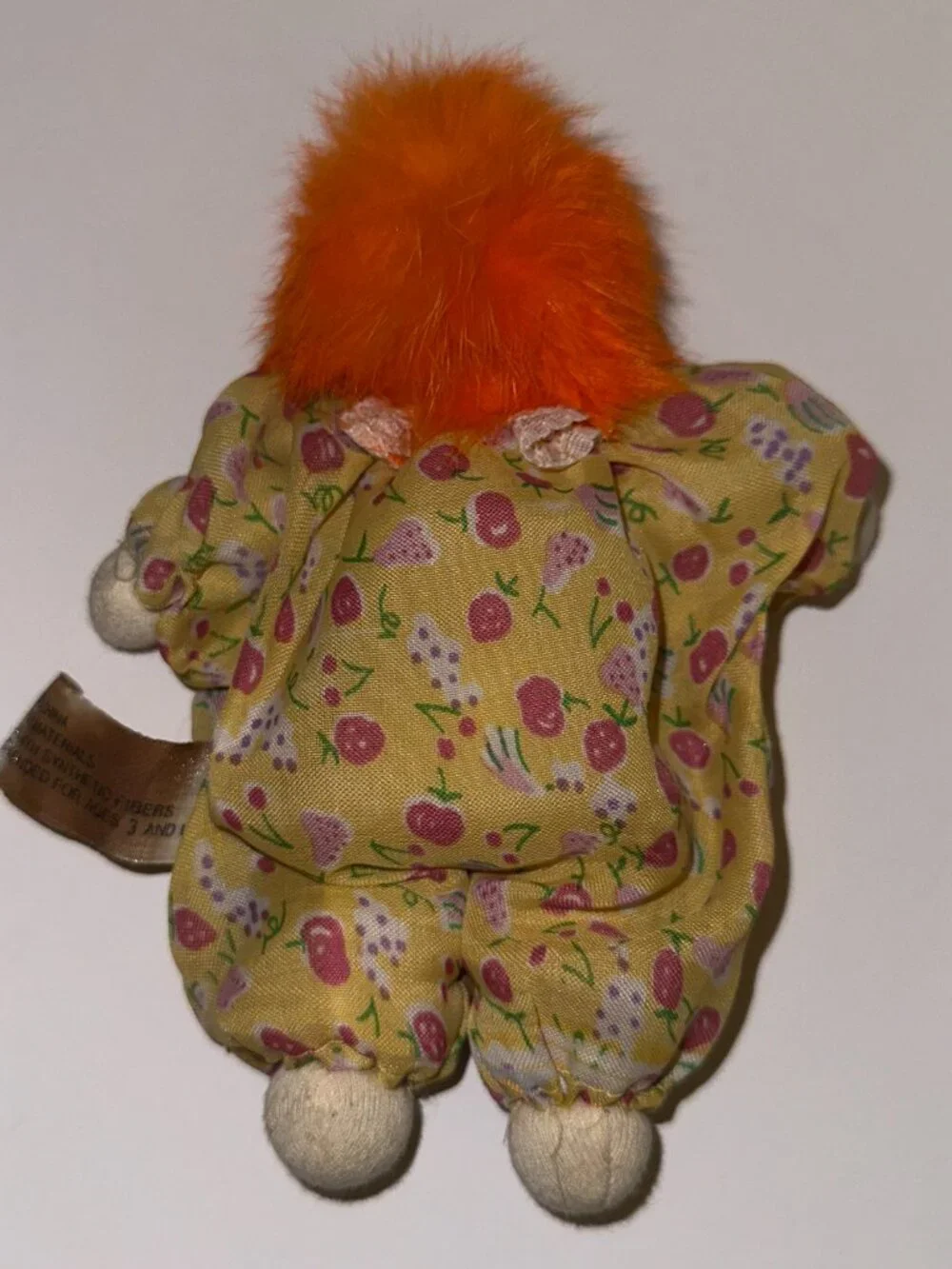 Vintage CLOTH HAND PAINTED Face Clown Doll 7